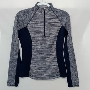 Tek Gear warmtek fitted 1/4 zip long sleeve with finger holes